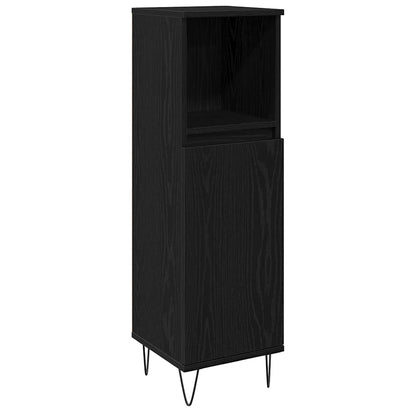 Set di mobili per il bagno 3 pcs Rovere Nero 30 x 30 x 190 cm | homemem39