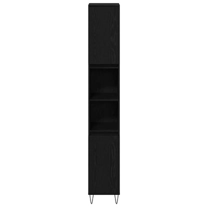 Set di mobili per il bagno 3 pcs Rovere Nero 30 x 30 x 190 cm | homemem39