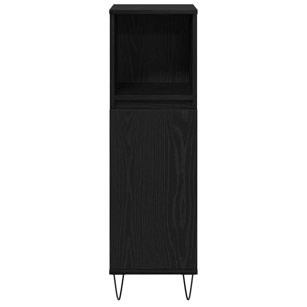 Set di mobili per il bagno 3 pcs Rovere Nero 30 x 30 x 190 cm | homemem39
