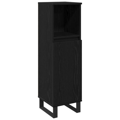 Set di mobili per il bagno Montaggio a parete 3 pcs Rovere Nero | homemem39