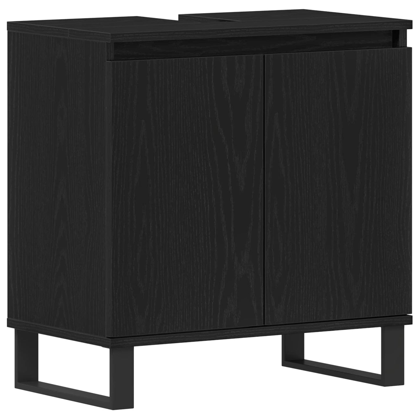 Set di mobili per il bagno Montaggio a parete 3 pcs Rovere Nero | homemem39