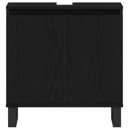 Set di mobili per il bagno Montaggio a parete 3 pcs Rovere Nero | homemem39