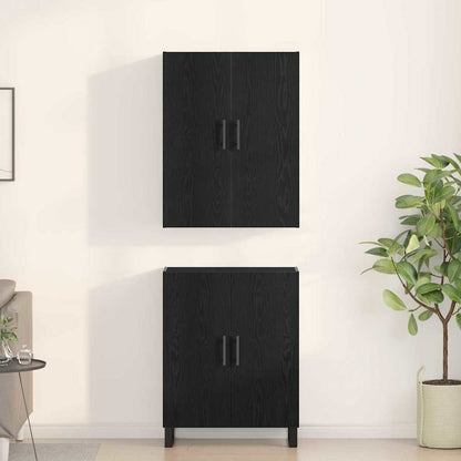 Credenza 2 pcs Rovere nero 69,5 x 34 x 180 cm