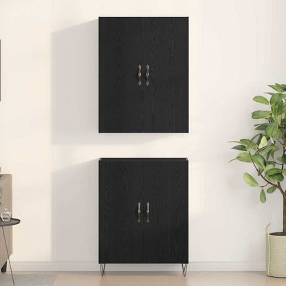 Credenza Montaggio a parete 2 pcs Rovere nero Legno multistrato - homemem39