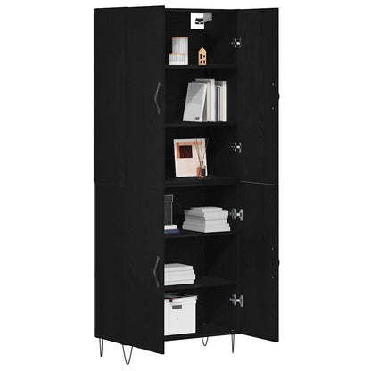 Credenza Montaggio a parete 2 pcs Rovere nero Legno multistrato - homemem39