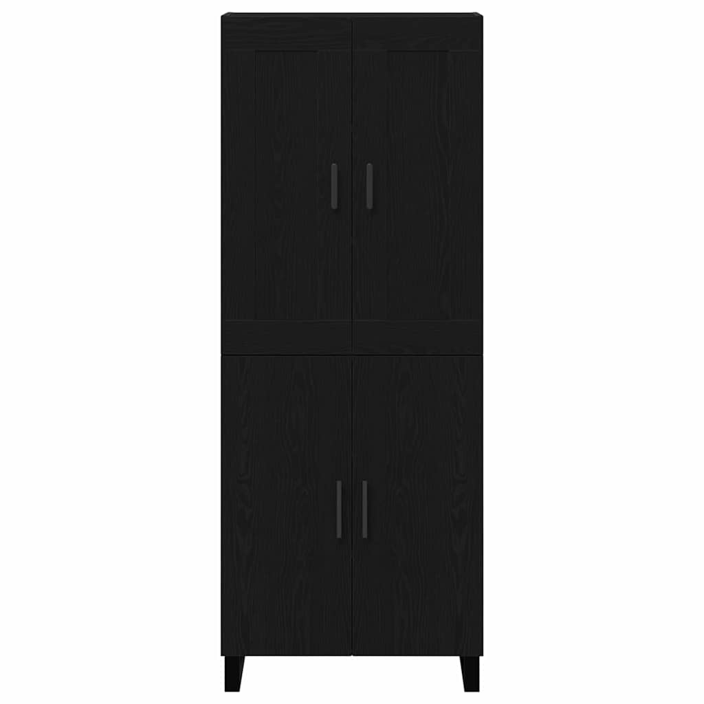 Credenza Rovere Nero 69,5 x 34 x 180 cm Legno multistrato