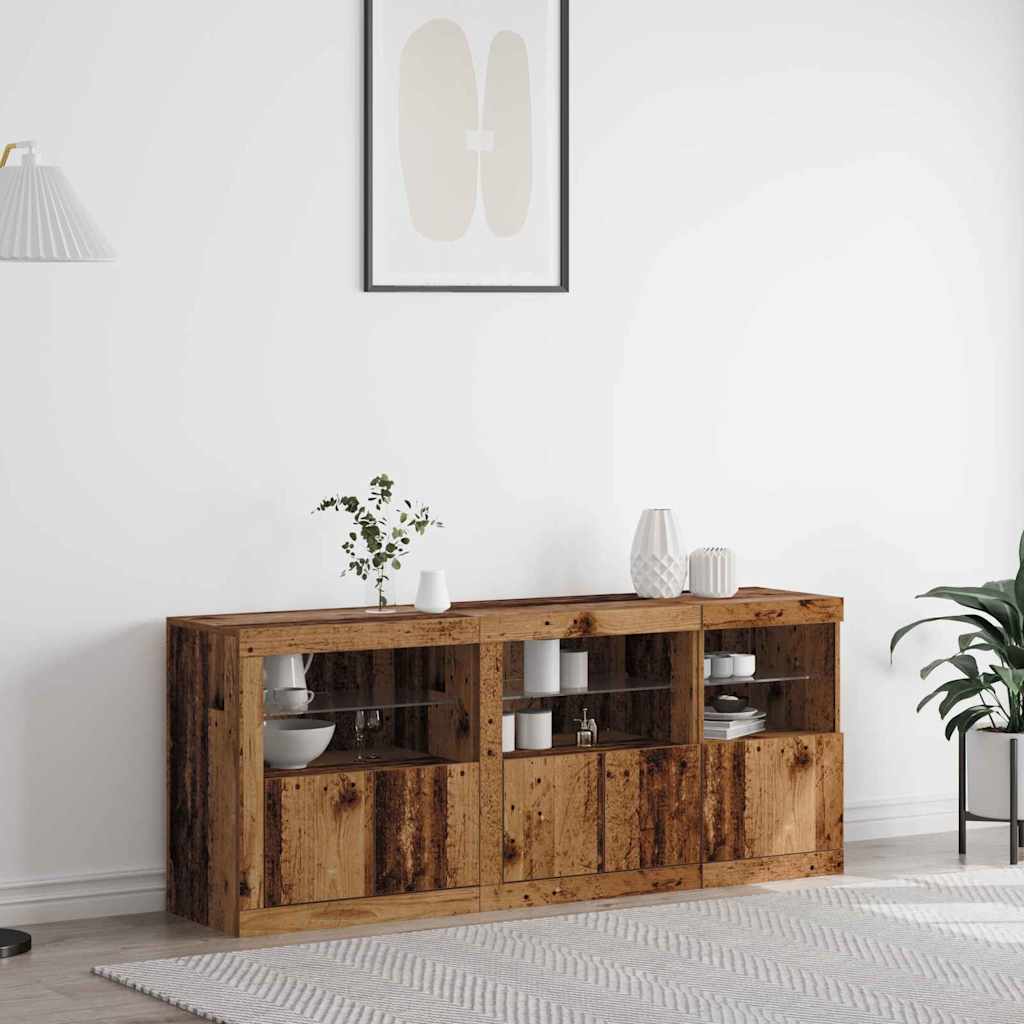 Madia LED Legno vecchio 162 x 37 x 67 cm Legno multistrato | homemem39