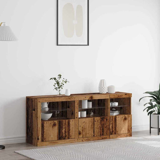 Madia LED Legno vecchio 162 x 37 x 67 cm Legno multistrato | homemem39
