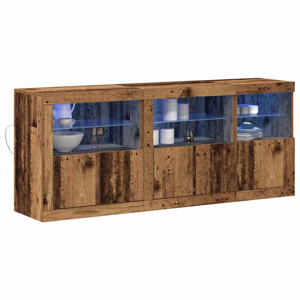 Madia LED Legno vecchio 162 x 37 x 67 cm Legno multistrato | homemem39