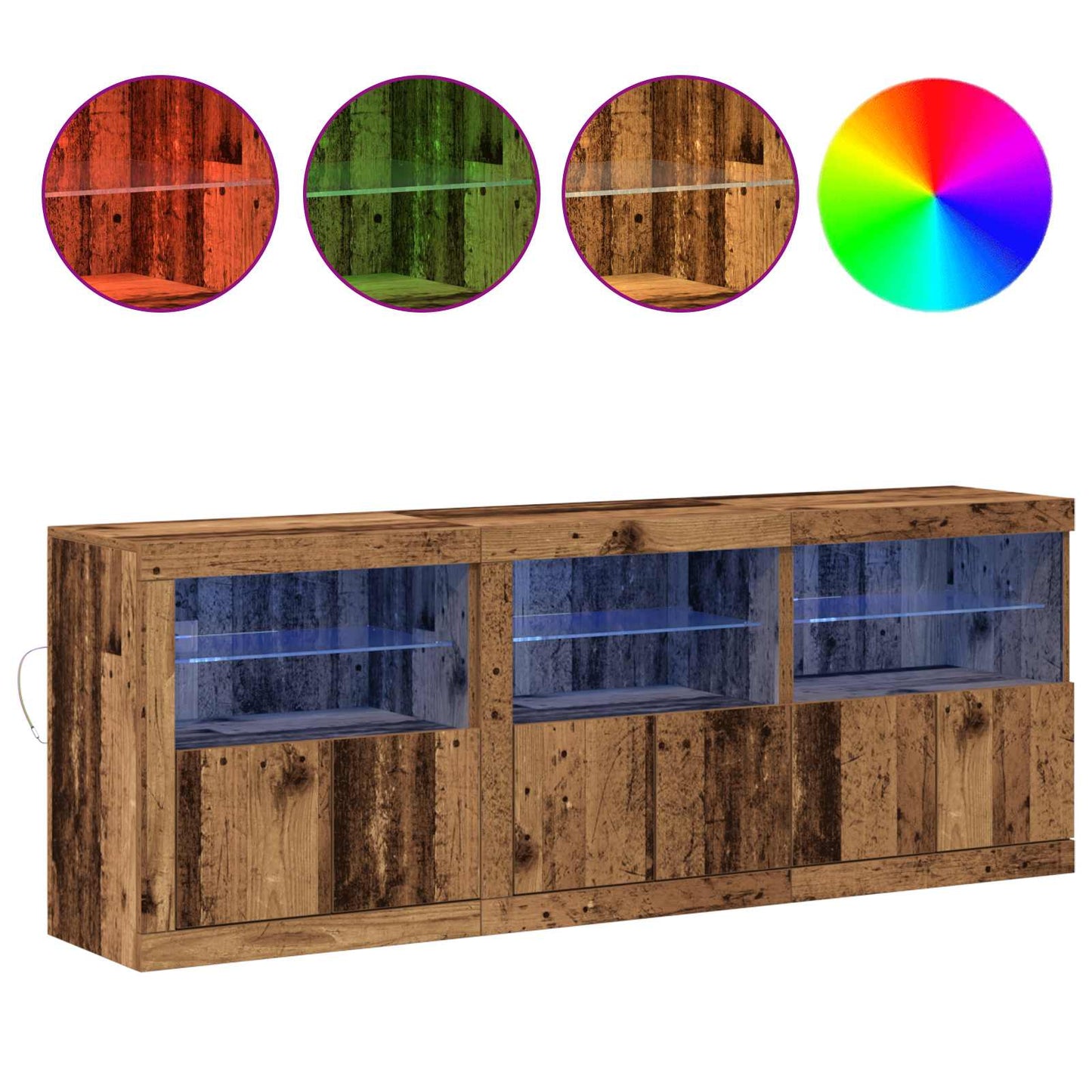 Madia LED Legno vecchio 181 x 37 x 67 cm Legno multistrato | homemem39