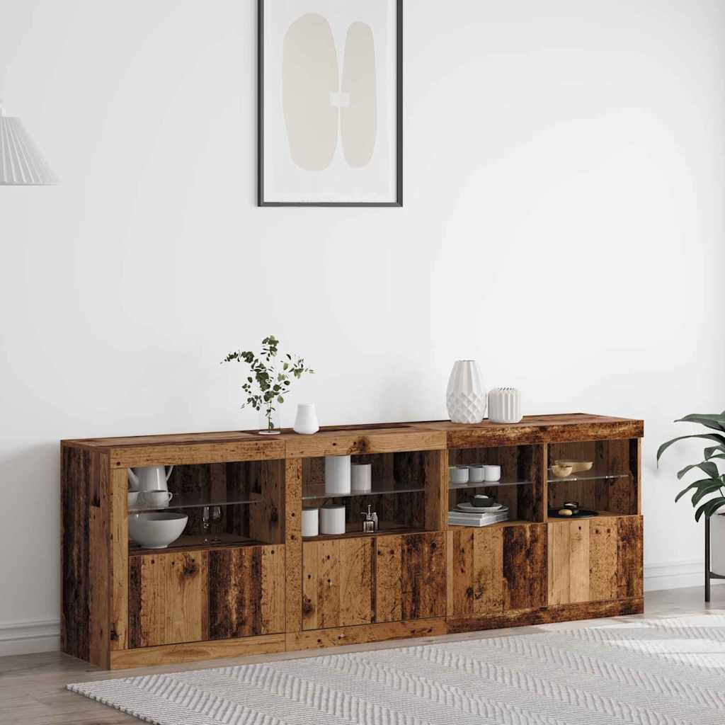 Madia LED Legno vecchio 202 x 37 x 67 cm Legno multistrato | homemem39