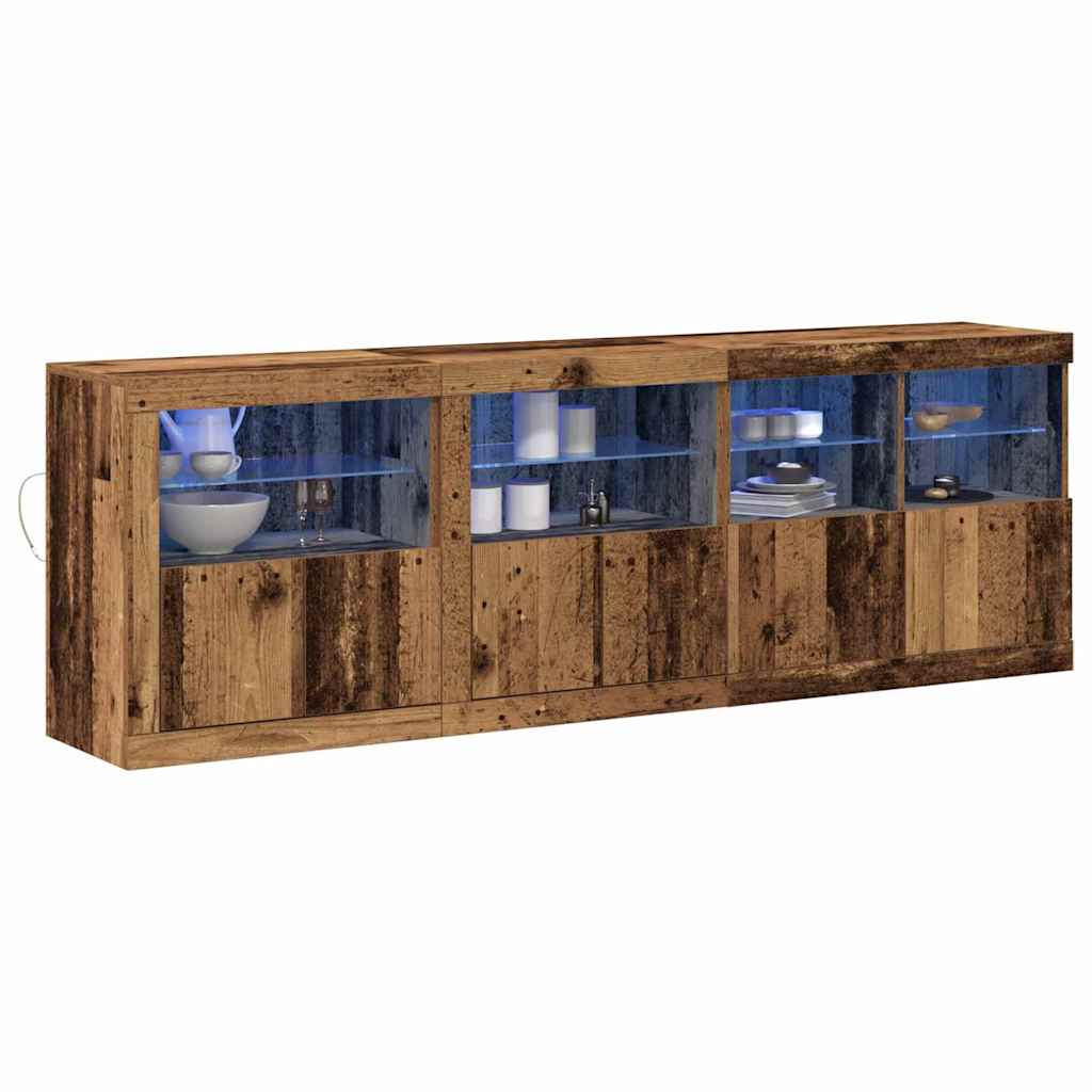 Madia LED Legno vecchio 202 x 37 x 67 cm Legno multistrato | homemem39