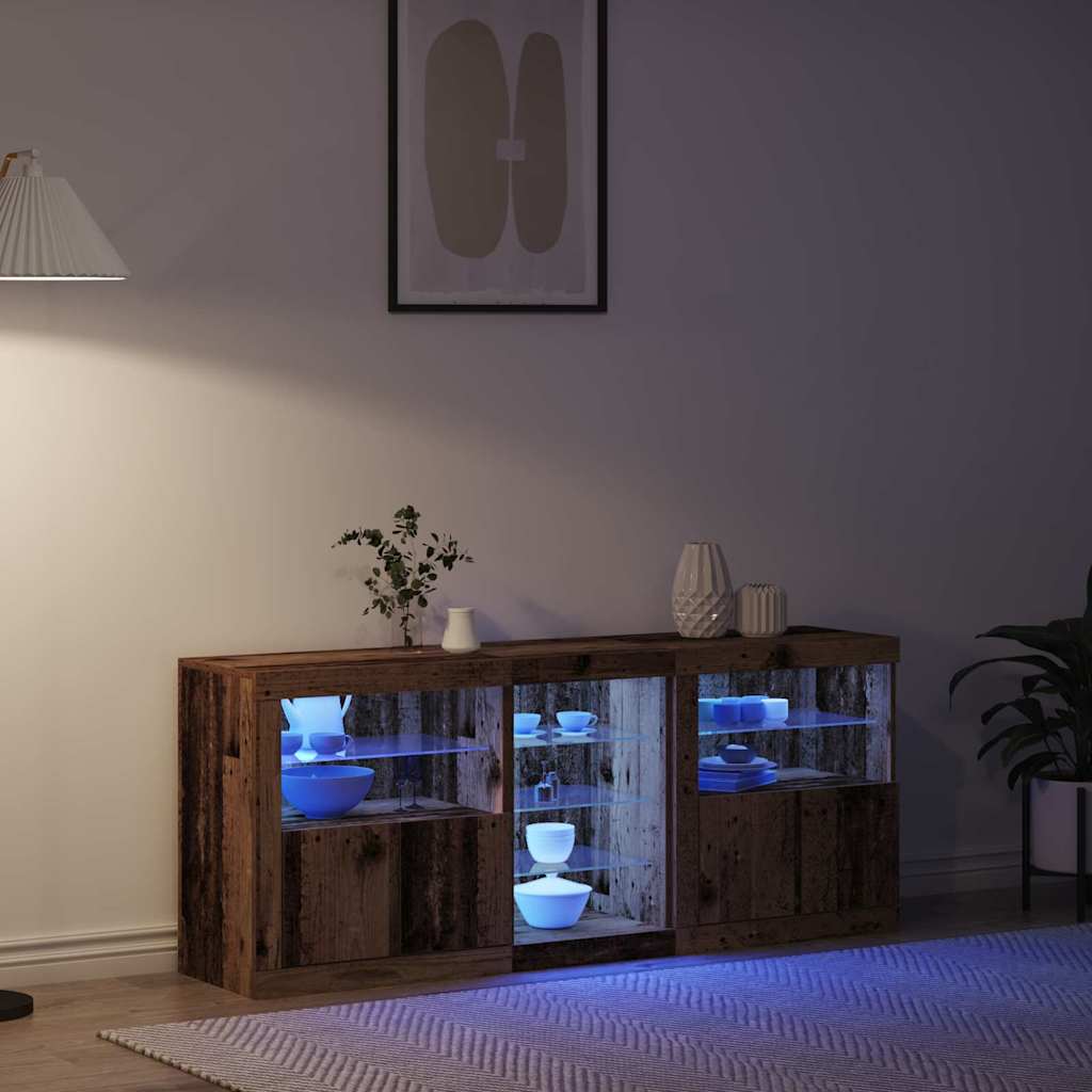Madia LED Legno vecchio 162 x 37 x 67 cm Legno multistrato | homemem39