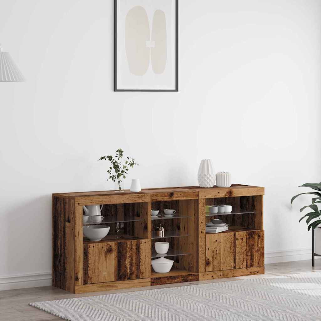 Madia LED Legno vecchio 162 x 37 x 67 cm Legno multistrato | homemem39