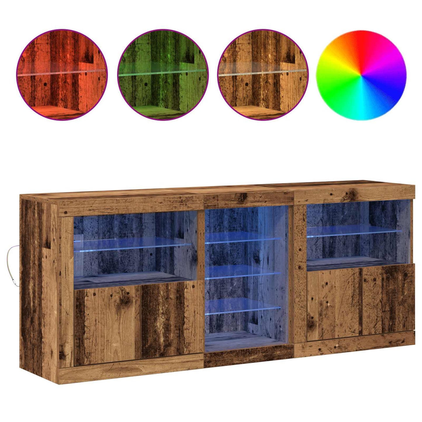 Madia LED Legno vecchio 162 x 37 x 67 cm Legno multistrato | homemem39
