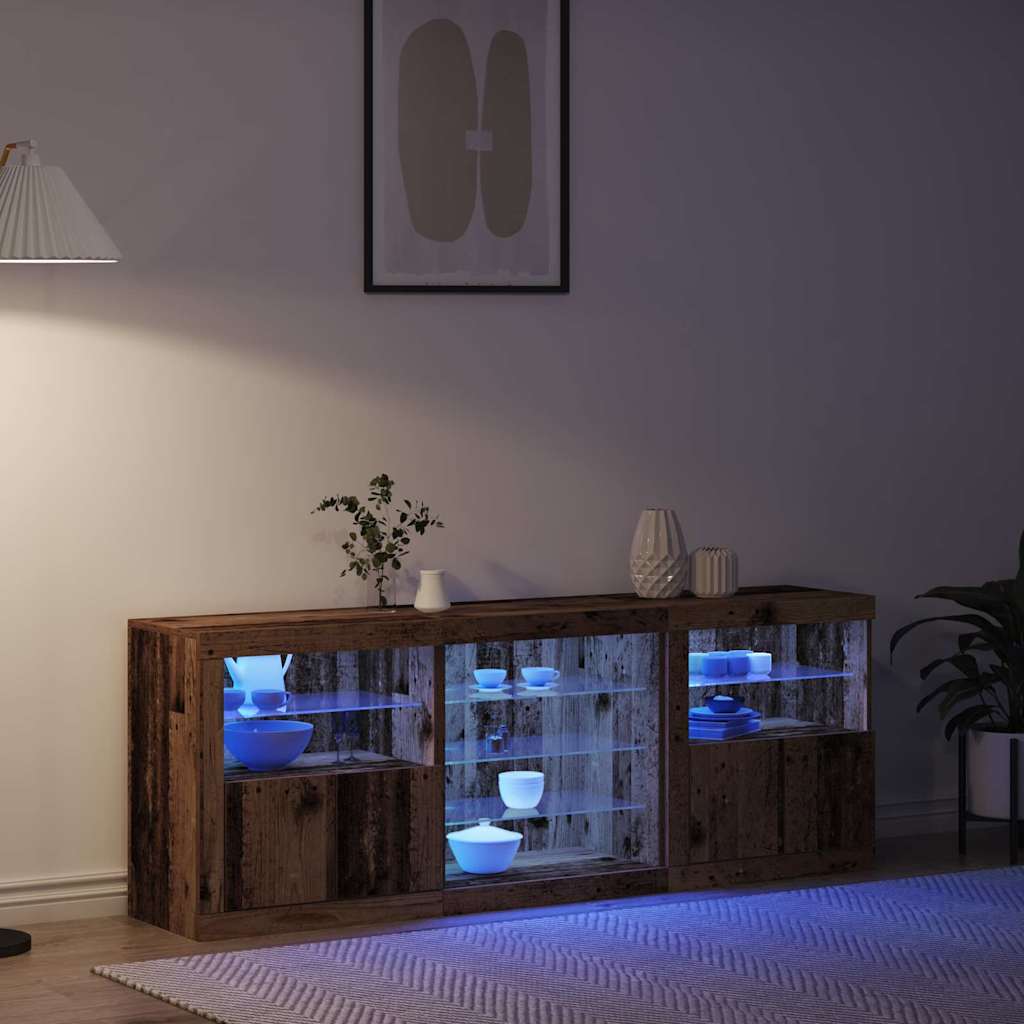Madia LED Legno vecchio 181,5 x 37 x 67 cm Legno multistrato | homemem39