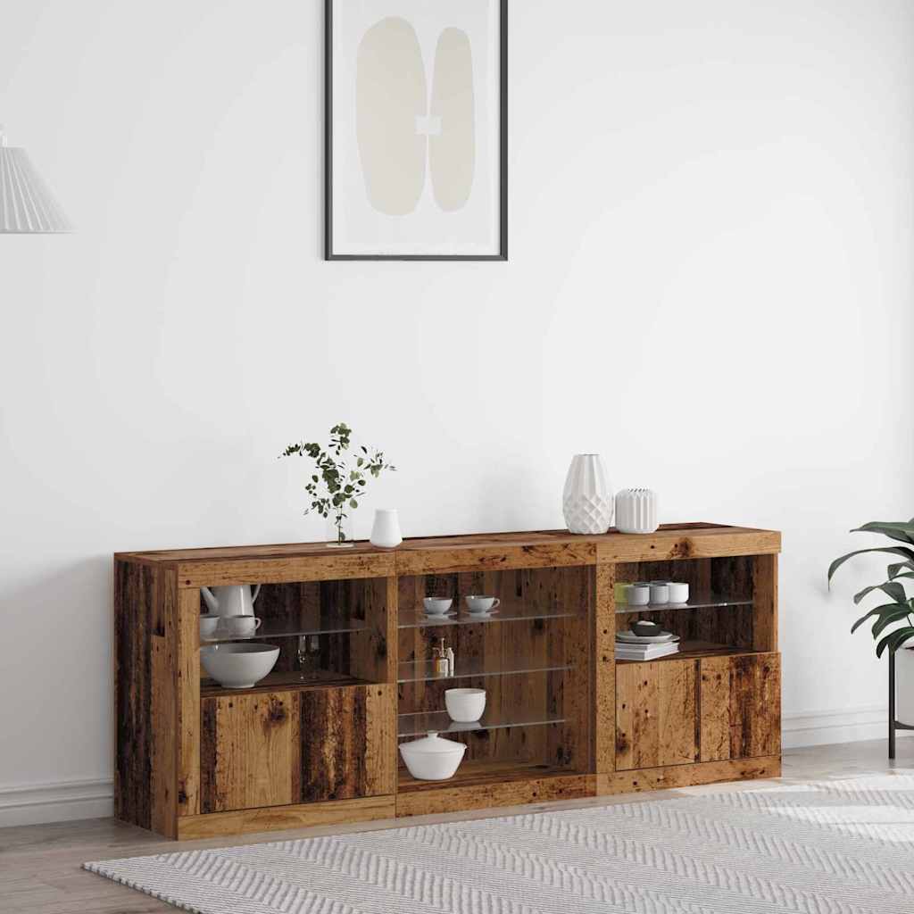 Madia LED Legno vecchio 181,5 x 37 x 67 cm Legno multistrato | homemem39