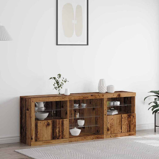 Madia LED Legno vecchio 181,5 x 37 x 67 cm Legno multistrato | homemem39