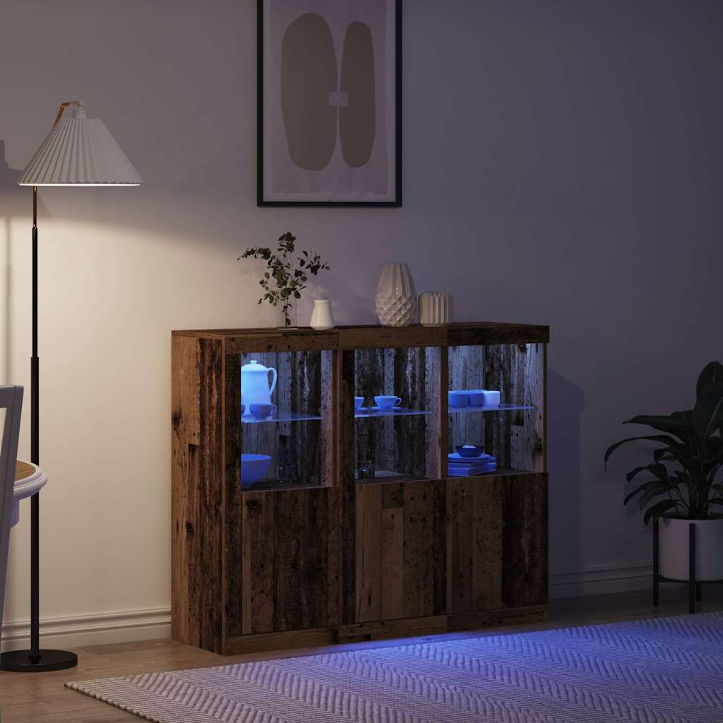 Madia LED 3 pcs Legno vecchio 123 x 37 x 100 cm | homemem39