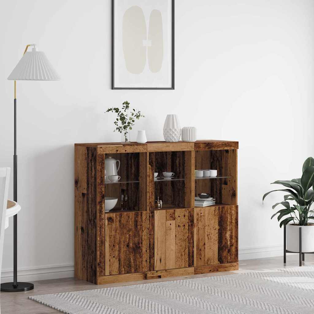 Madia LED 3 pcs Legno vecchio 123 x 37 x 100 cm | homemem39
