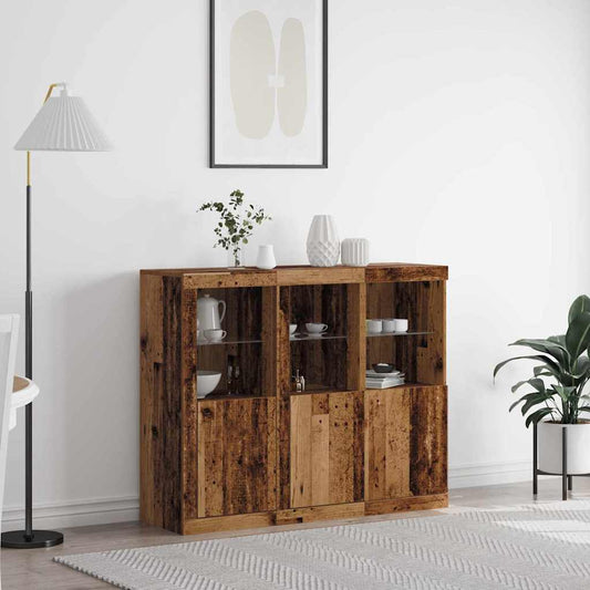 Madia LED 3 pcs Legno vecchio 123 x 37 x 100 cm | homemem39