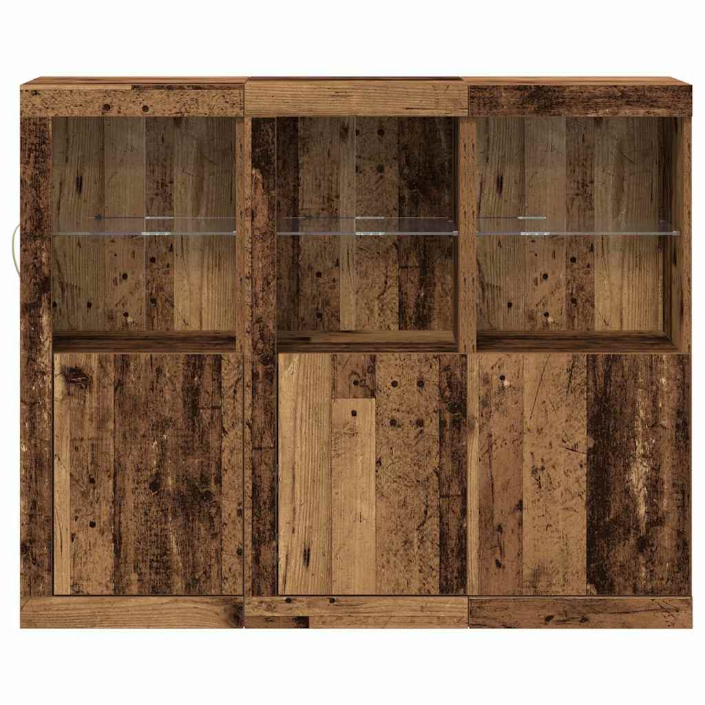 Madia LED 3 pcs Legno vecchio 123 x 37 x 100 cm