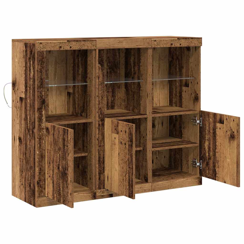 Madia LED 3 pcs Legno vecchio 123 x 37 x 100 cm | homemem39