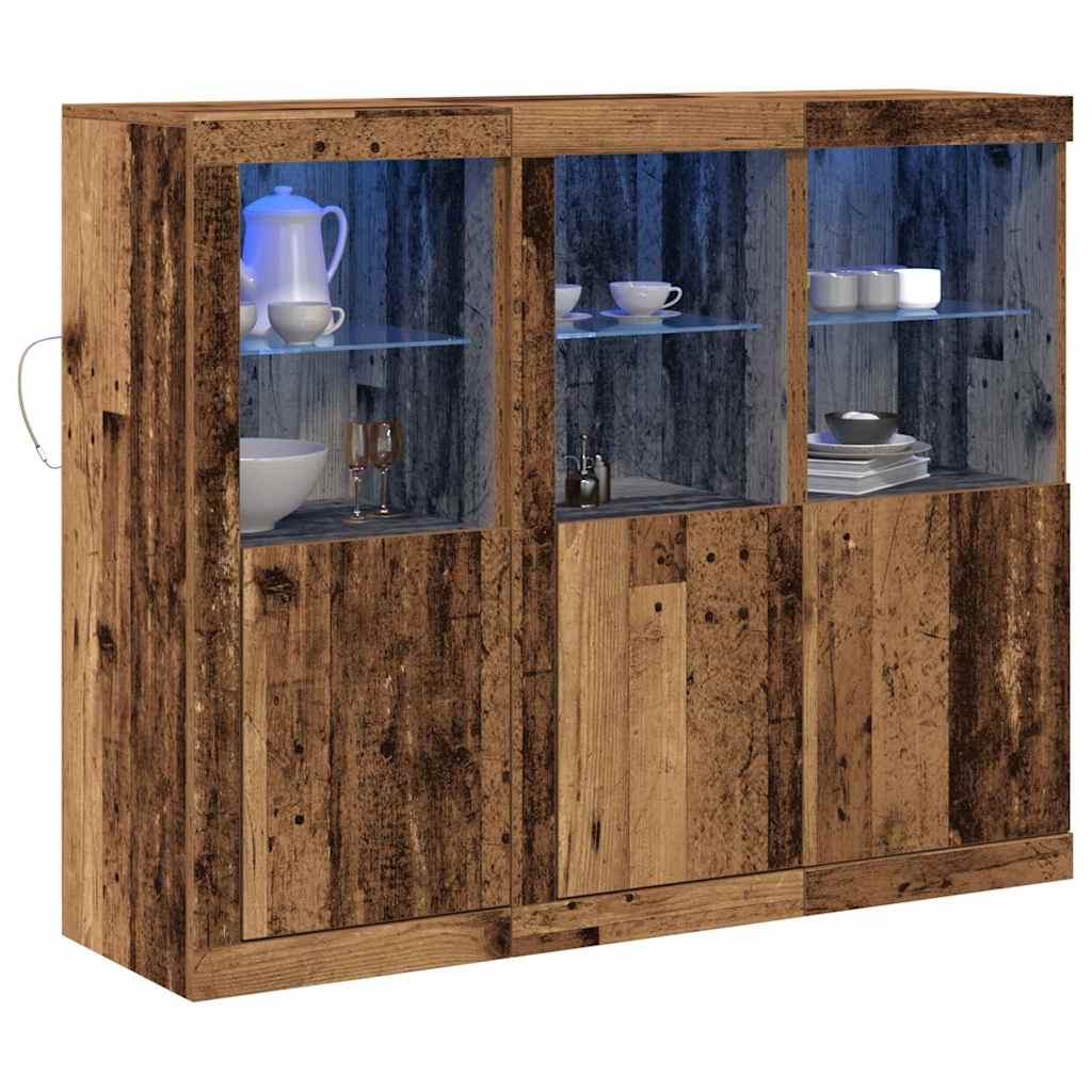 Madia LED 3 pcs Legno vecchio 123 x 37 x 100 cm | homemem39