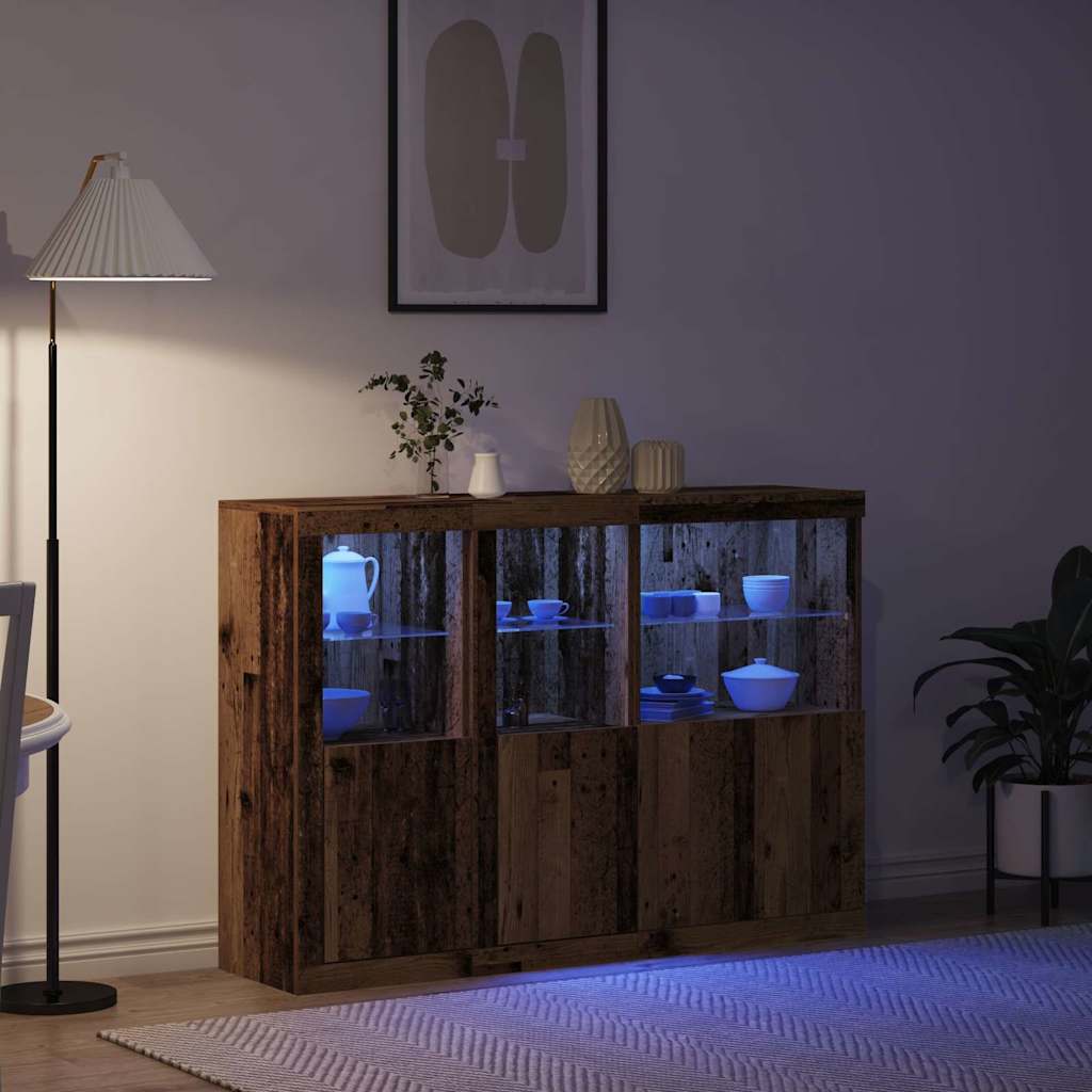 Madia LED Legno vecchio 142,5 x 37 x 100 cm Legno multistrato | homemem39