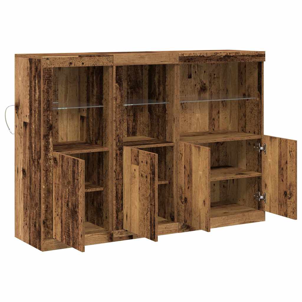 Madia LED Legno vecchio 142,5 x 37 x 100 cm Legno multistrato | homemem39