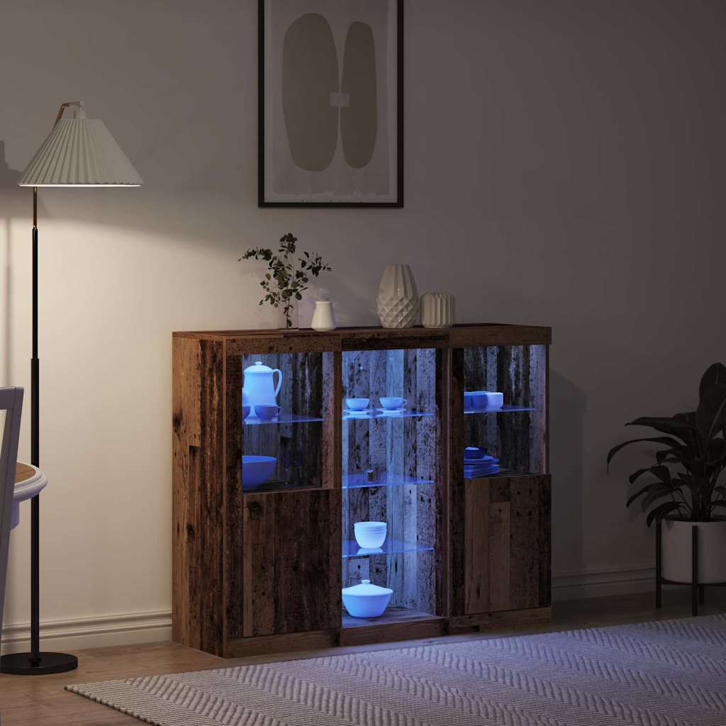 Madia LED Legno vecchio 123 x 37 x 100 cm Legno multistrato