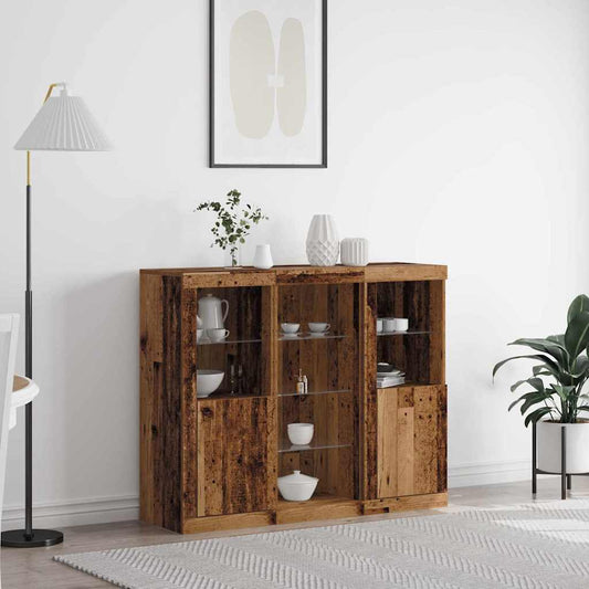 Madia LED Legno vecchio 123 x 37 x 100 cm Legno multistrato | homemem39