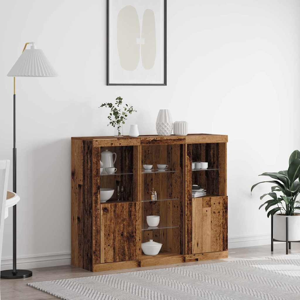 Madia LED Legno vecchio 123 x 37 x 100 cm Legno multistrato