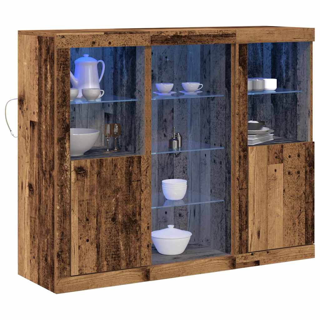 Madia LED Legno vecchio 123 x 37 x 100 cm Legno multistrato | homemem39