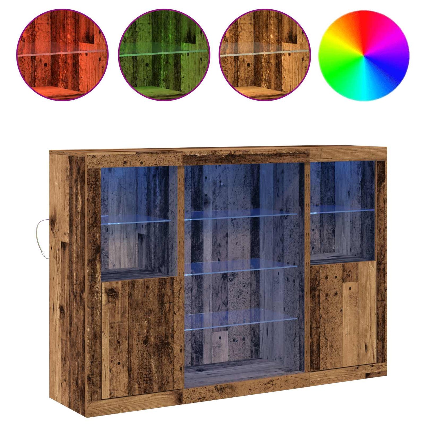 Madia LED Legno vecchio 142,5 x 37 x 100 cm Legno multistrato