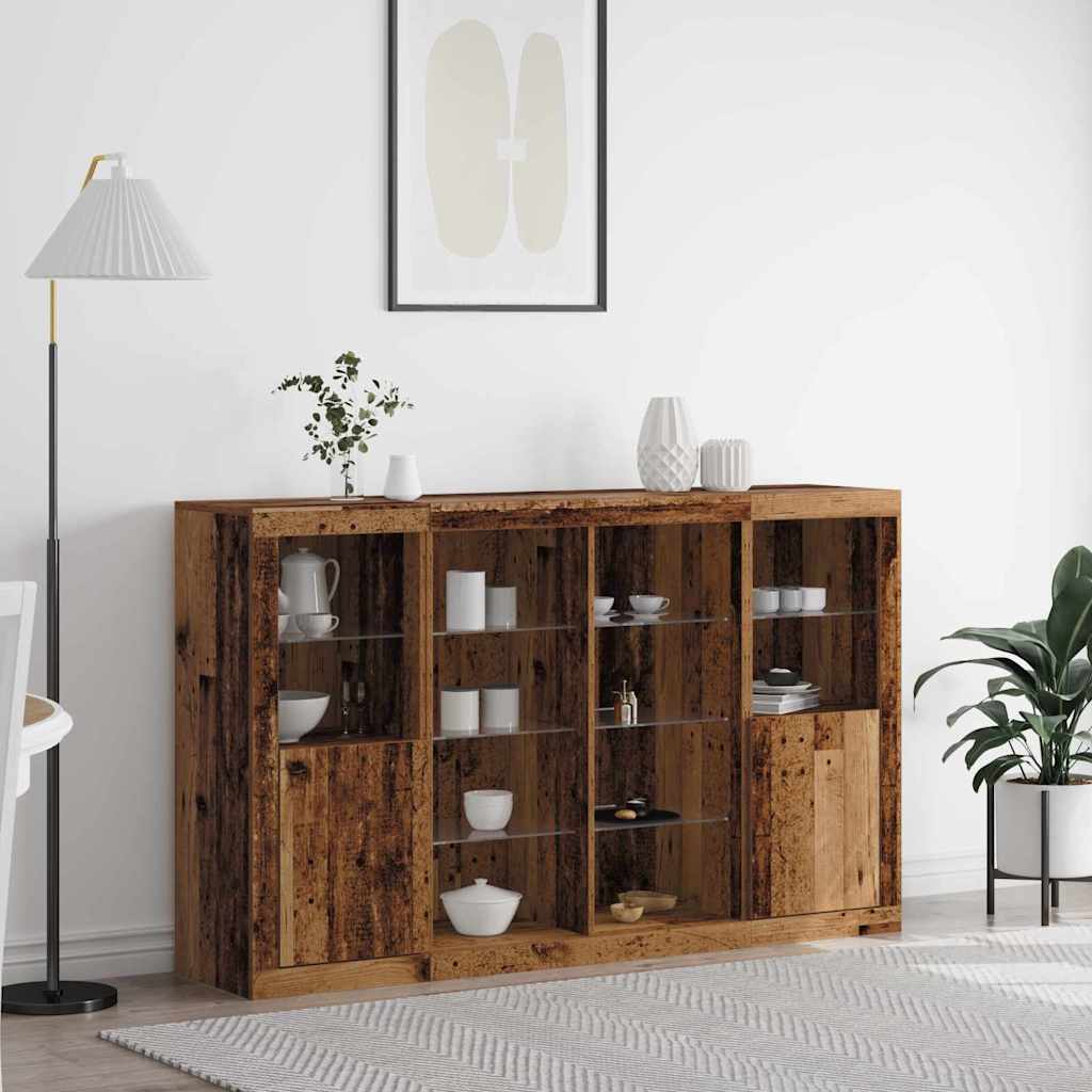 Madia LED Legno vecchio 163 x 37 x 100 cm Legno multistrato | homemem39