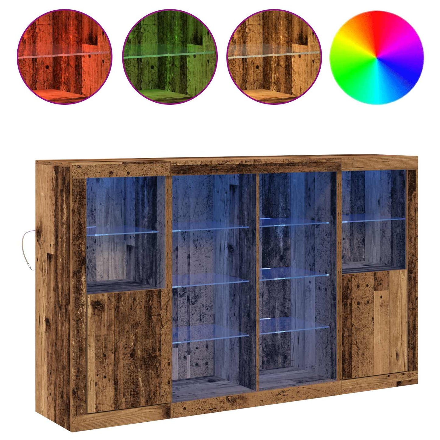 Madia LED Legno vecchio 163 x 37 x 100 cm Legno multistrato