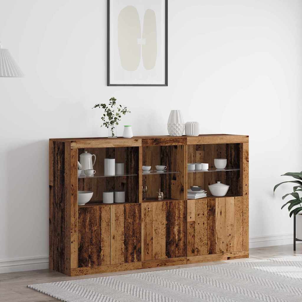 Madia LED Legno vecchio 162 x 37 x 100 cm Legno multistrato | homemem39