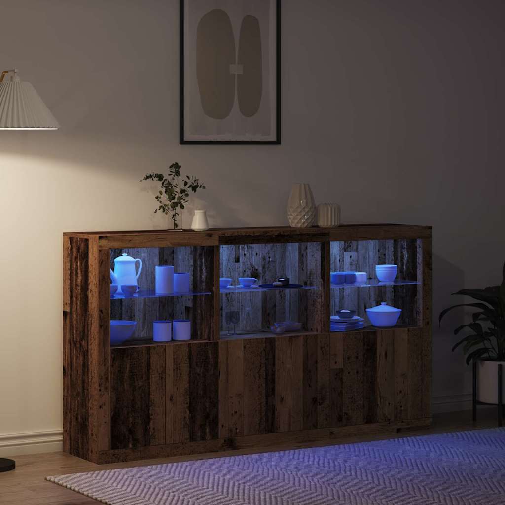 Madia LED Legno vecchio 181,5 x 37 x 100 cm Legno multistrato | homemem39