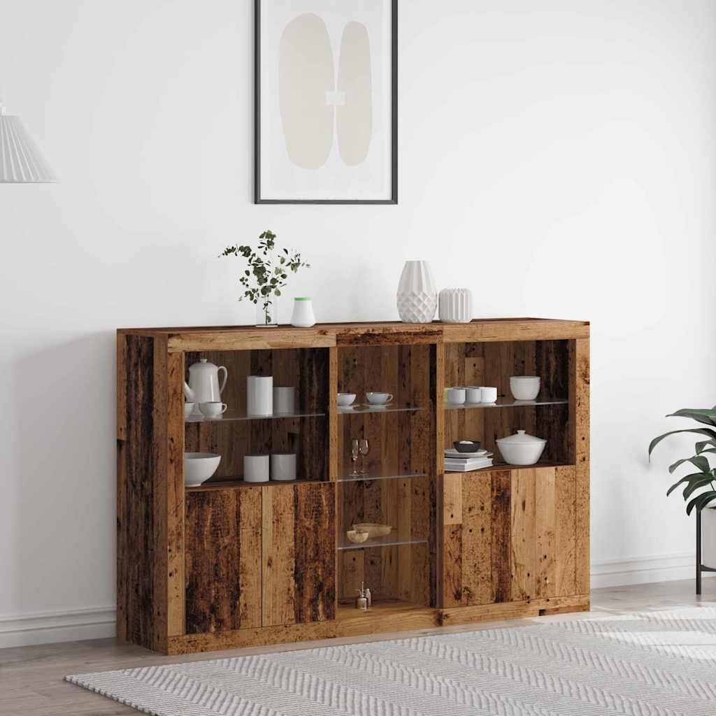 Madia LED Legno vecchio 162 x 37 x 100 cm Legno multistrato | homemem39