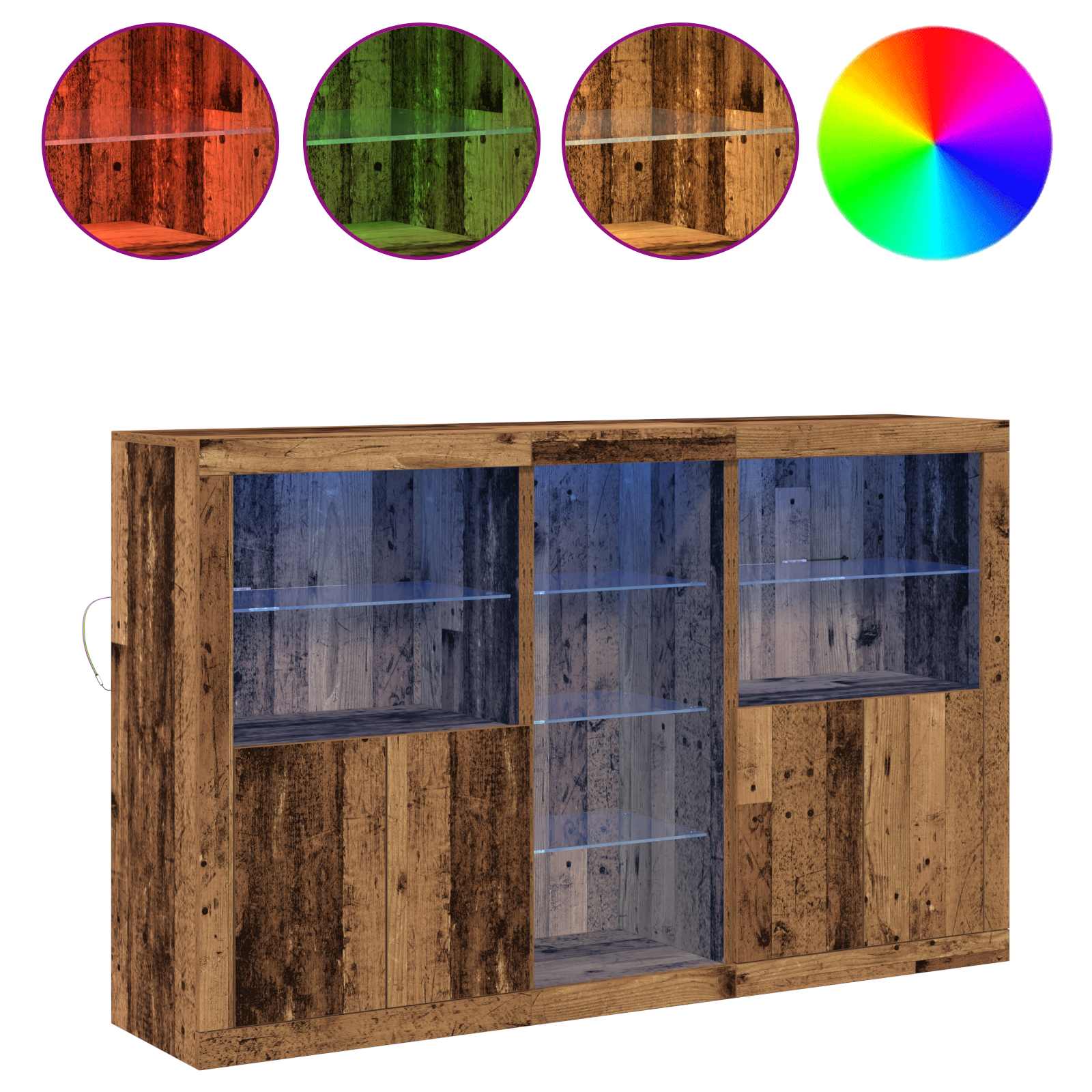 Madia LED Legno vecchio 162 x 37 x 100 cm Legno multistrato | homemem39