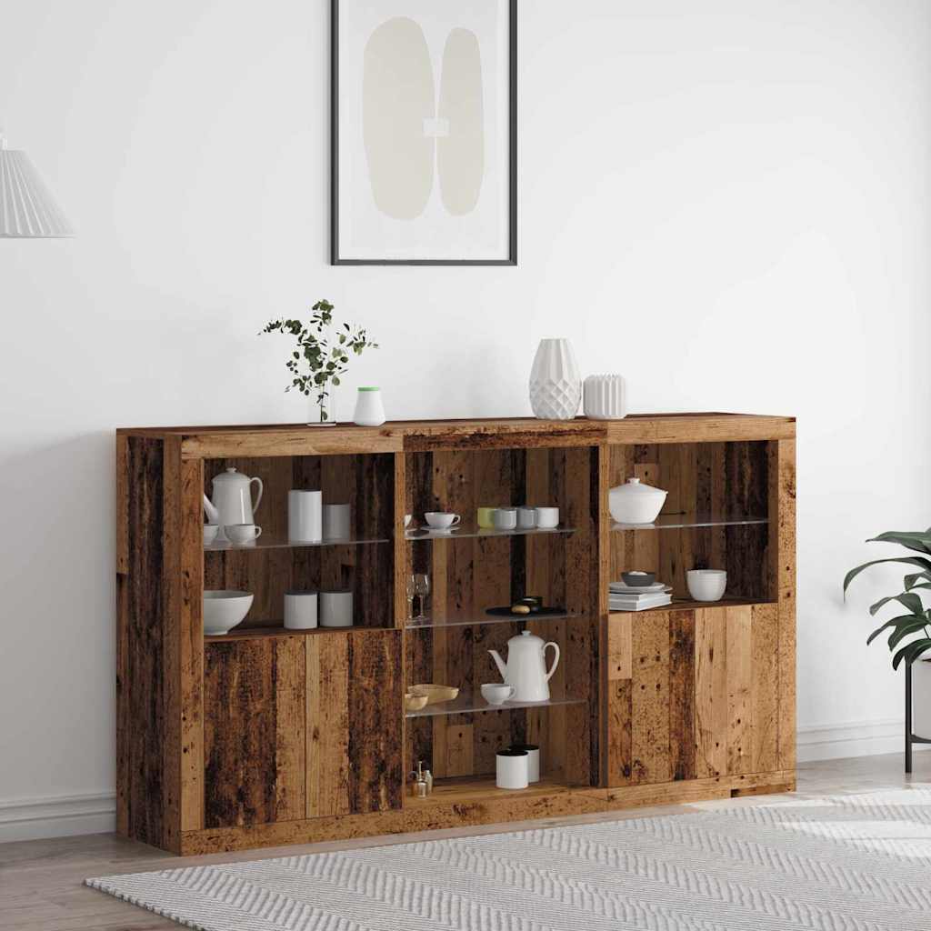 Madia LED Legno vecchio 181,5 x 37 x 100 cm Legno multistrato | homemem39