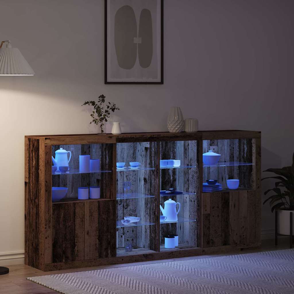 Madia LED 3 pcs Legno vecchio 202 x 37 x 100 cm | homemem39