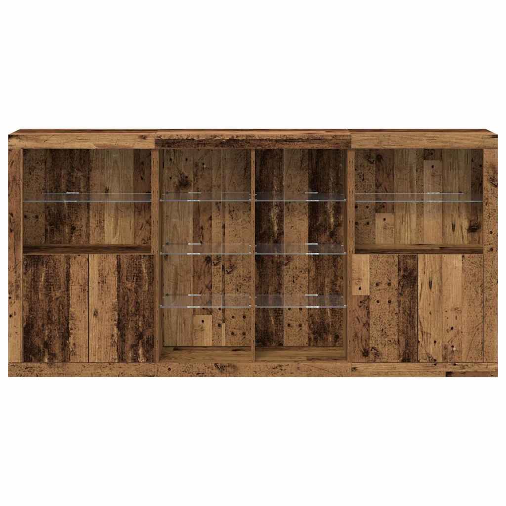 Madia LED 3 pcs Legno vecchio 202 x 37 x 100 cm | homemem39