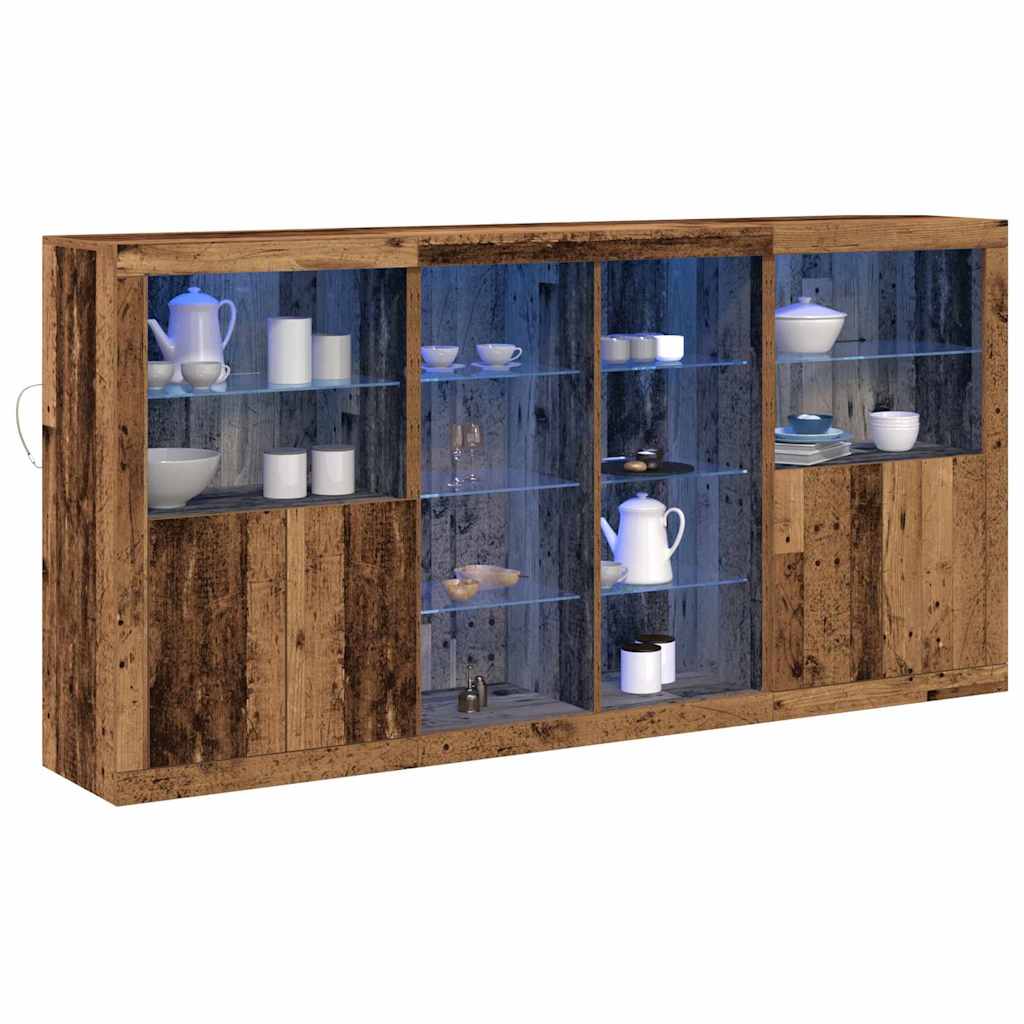 Madia LED 3 pcs Legno vecchio 202 x 37 x 100 cm | homemem39