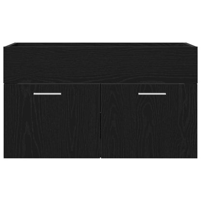 Mobile da Bagno Rovere Nero 90 x 38,5 x 46 cm Legno multistrato | homemem39