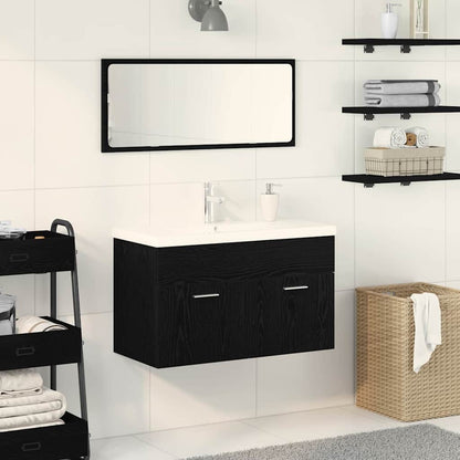 Mobile da Bagno Rovere Nero 80 x 38,5 x 46 cm Legno multistrato | homemem39