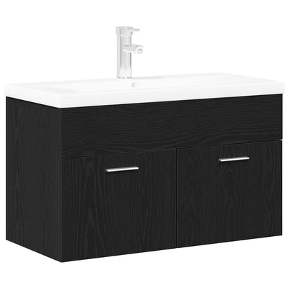 Mobile da Bagno Rovere Nero 80 x 38,5 x 46 cm Legno multistrato | homemem39