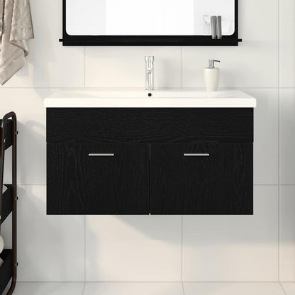 Mobile da Bagno Rovere Nero 90 x 38,5 x 46 cm Legno multistrato | homemem39