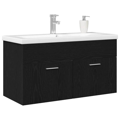 Mobile da Bagno Rovere Nero 90 x 38,5 x 46 cm Legno multistrato | homemem39